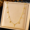 Fashion Commuter Simple Gold Plated Stainless Steel Pendant Necklace With Butterfly Disc Lightning Crown And Eye Accessories Electroplating Treatment