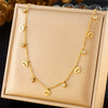Fashion Commuter Simple Gold Plated Stainless Steel Pendant Necklace With Butterfly Disc Lightning Crown Eye Accessories In Heart Shape With Electroplating