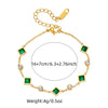 Fashion Commuter Simple Temperament Green Diamond Stainless Steel Jewelry Electroplated Necklace Bracelet