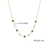 Fashion Commuter Simple Temperament Green Diamond Stainless Steel Jewelry Electroplated Necklace Bracelet