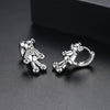 Fashion Copper Bear Earrings With Zircon Accents Simple Animal Zodiac Jewelry Accessories