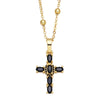 Fashion Copper Cross Pendant Necklace With Micro Inlaid Zircon Ball Chain Simple All Match Jewelry For Women