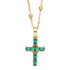 Fashion Copper Cross Pendant Necklace With Micro Inlaid Zircon Ball Chain Simple All Match Jewelry For Women
