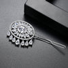 Fashion Copper Flower Hairpin With Zircon And Tassel Word Clip Hair Accessory For Women Wholesale