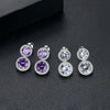 Fashion Copper Geometric Crystal Zircon Inlaid Round Earrings For Women Elegant Everyday Jewelry Wholesale