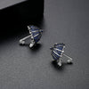 Fashion Copper Geometric Small Umbrella Earrings With Micro Inlaid Pointed Crystal Mixed Color Zircon For Women
