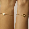 Fashion Copper Hollow Heart Couple Bracelet Set Adjustable Electroplated Heart Shape Bracelets For Women