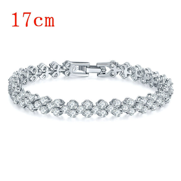 Fashion Copper Inlaid Zircon Ladies Bracelet With Rose Gold Electroplating