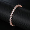 Fashion Copper Inlaid Zircon Ladies Bracelet With Rose Gold Electroplating
