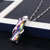 Fashion Copper Jewelry Set With Colorful Faceted Crystal Earrings And Geometric Pendant Necklace With O Chain