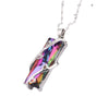Fashion Copper Jewelry Set With Colorful Faceted Crystal Earrings And Geometric Pendant Necklace With O Chain