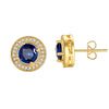 Fashion Copper Round Flower Zircon Earrings With Diamond Look Natural Style Creative Jewelry For Women