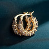 Fashion Copper Zircon Round Stud Earrings With Full Diamond Look For Women Wholesale Jewelry
