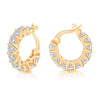 Fashion Copper Zircon Round Stud Earrings With Full Diamond Look For Women Wholesale Jewelry
