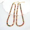 Fashion Copper Zircon Tennis Chain Necklace Geometric Electroplated Box Chain Hip Hop Jewelry