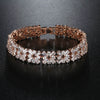 Fashion Copper Zirconia Flower Bracelet Full Zircon Casual Bracelet For Women And Couples