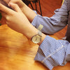 Fashion Couple Alloy Round Dial Quartz Bracelet Watch