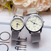 Fashion Couple Alloy Round Dial Quartz Bracelet Watch