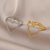 Fashion Creative Adjustable Hollow Heart Ring In Alloy With Electroplating For Women Simple Cold Style And All Match