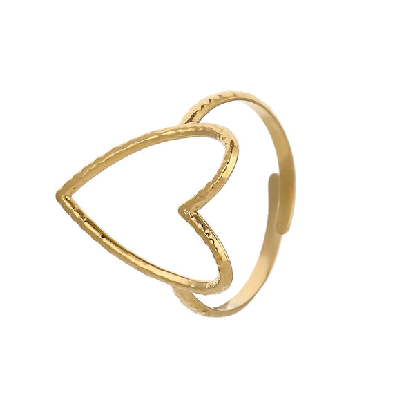 Fashion Creative Adjustable Hollow Heart Ring In Alloy With Electroplating For Women Simple Cold Style And All Match