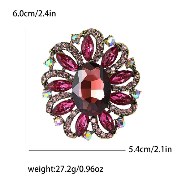Fashion Creative Alloy Rhinestone Flower Brooch For Women's Clothing