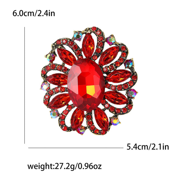 Fashion Creative Alloy Rhinestone Flower Brooch For Women's Clothing