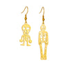 Fashion Creative Asymmetrical Zombie Stainless Steel Pendant Jewelry Earrings With Electroplating For Women