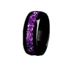 Fashion Creative Black Crystal Stainless Steel Geometric Ring With Electroplating