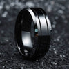 Fashion Creative Black Double Slot Smooth Stainless Steel Ring