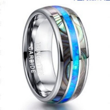 Fashion Creative Black Threegroove Sticker Stainless Steel Ring
