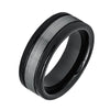 Fashion Creative Black White Ribbon Stainless Steel Ring