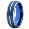 Fashion Creative Blue Groove Stainless Steel Ring