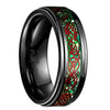 Fashion Creative Carbon Fiber Dragon Pattern Stainless Steel Ring