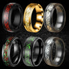 Fashion Creative Carbon Fiber Dragon Pattern Stainless Steel Ring