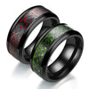 Fashion Creative Carbon Fiber Dragon Pattern Stainless Steel Ring
