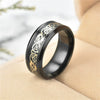 Fashion Creative Carbon Fiber Dragon Pattern Stainless Steel Ring