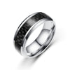 Fashion Creative Carbon Fiber Patch Stainless Steel Ring