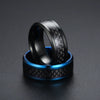 Fashion Creative Carbon Fiber Patch Stainless Steel Ring