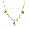 Fashion Creative Cartoon Fruit Avocado Pendant Stainless Steel Goldplated Necklace With O Word Chain