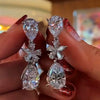 Fashion Creative Copper Earrings With Zircon And Drop Shape Design