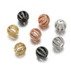 Fashion Creative Copper Inlaid Zirconium Hollow Fourcolor Round Loose Bead Pendant Bracelet Accessories Electroplated