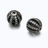 Fashion Creative Copper Inlaid Zirconium Hollow Fourcolor Round Loose Bead Pendant Bracelet Accessories Electroplated