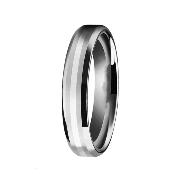Fashion Creative Couple Ring Silver Beveled Stainless Steel Ring