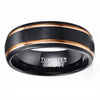 Fashion Creative Double Groove Black Gold Ring Made Of Stainless Steel