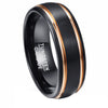 Fashion Creative Double Groove Black Gold Ring Made Of Stainless Steel