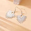 Fashion Creative Fan Shaped Gold Plated Stainless Steel Palm Tree Pendant Earrings For Women