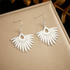 Fashion Creative Fan Shaped Gold Plated Stainless Steel Palm Tree Pendant Earrings For Women