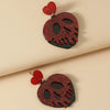 Fashion Creative Funny Acrylic Heart Shaped Pendant Hollow Skull Earrings Retro Trend Statement Earrings