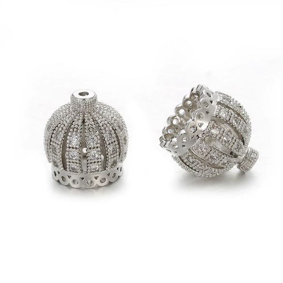 Fashion Creative Hollow Micro Inlaid Zircon Crown Jewelry Accessories Copper Electroplated