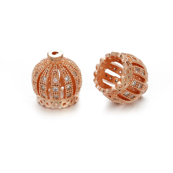 Fashion Creative Hollow Micro Inlaid Zircon Crown Jewelry Accessories Copper Electroplated